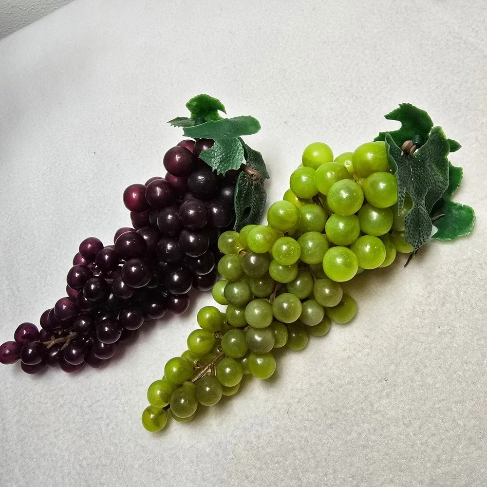 Realistic Artificial Grapes Green Purple Faux Fruit Bunches‎ Decor Home Display